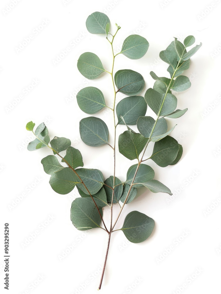 Fresh eucalyptus sprig cut out white background, ai Fresh eucalyptus sprig cut out white background, ai