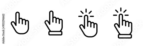 Hand cursor icon set photo