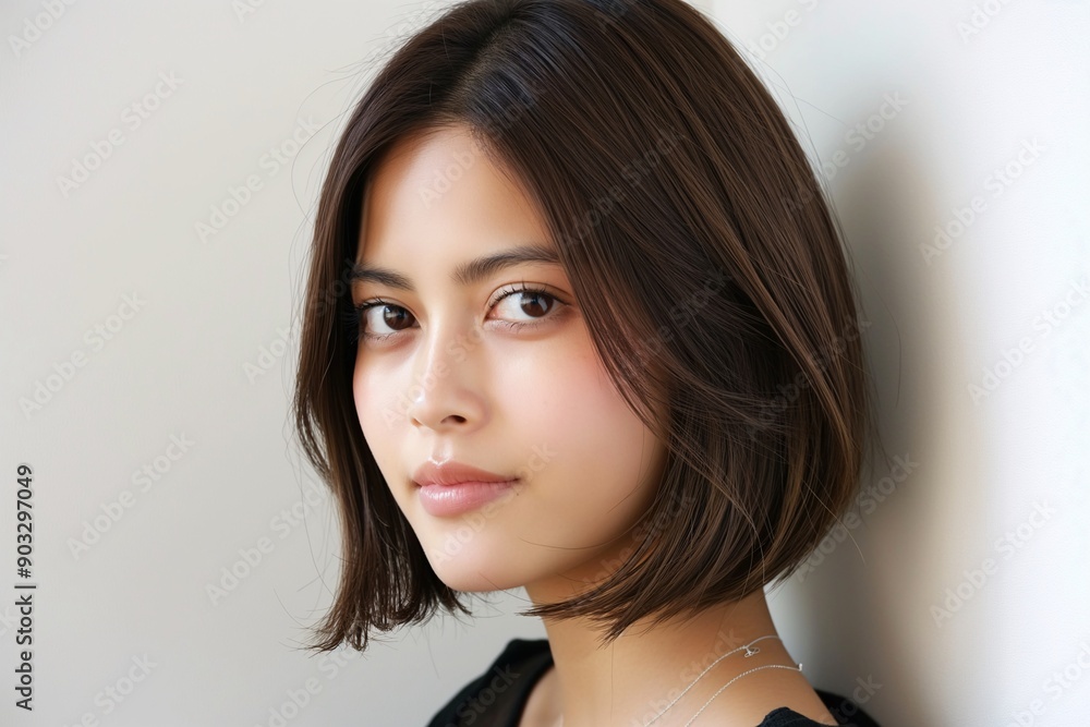 Short blunt bob with a middle part Short blunt bob with a middle part