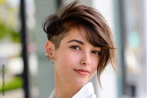 Side-swept undercut with volume