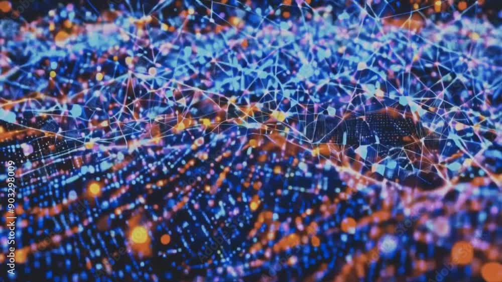Dynamic Abstract Visualization of Big Data Network and Analytics Illustration Dynamic Abstract Visualization of Big Data Network and Analytics Illustration