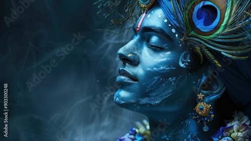 Spiritual festivity: happy krishna janmashtami, birth of lord krishna festivities, devotional dances, sacred chants, communal expression of faith and devotion. photo