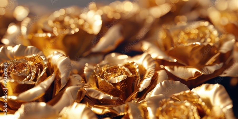 A bunch of golden flowers with a diamond center A bunch of golden flowers with a diamond center
