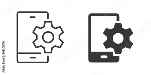 Free Download Editable stroke. Device service update thin line and glyph solid icons - GFXLoad