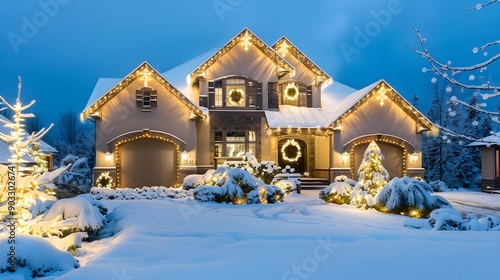 House exterior with Christmas decorations