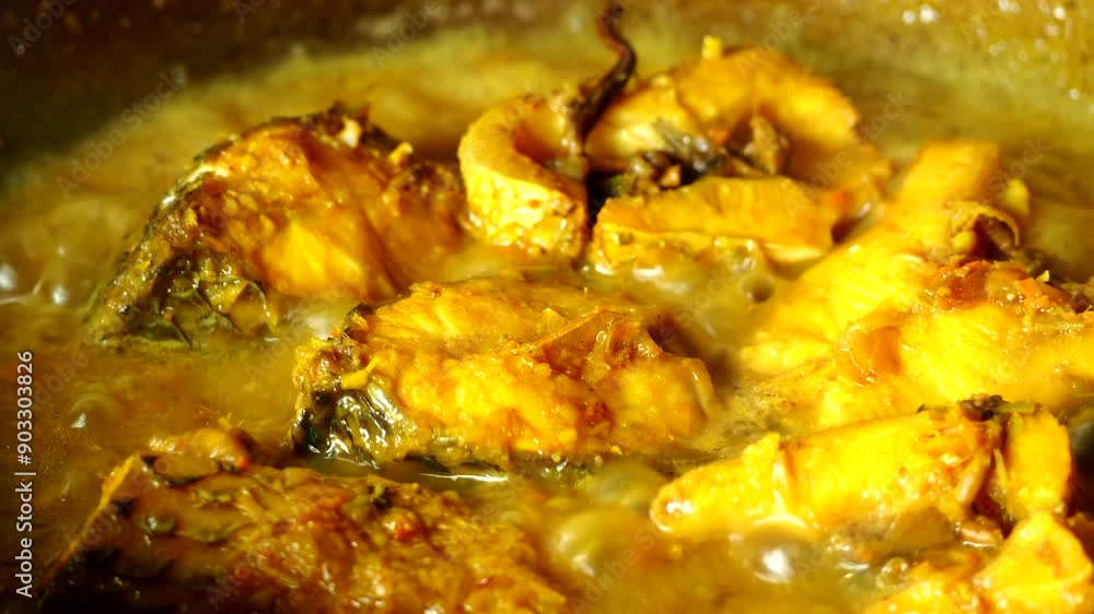 Cooking Thai fish curry , in door Chiangmai Thailand. Cooking Thai fish curry , in door Chiangmai Thailand.