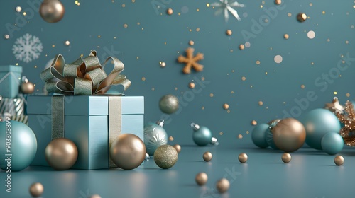 Christmas present gift box and decoration