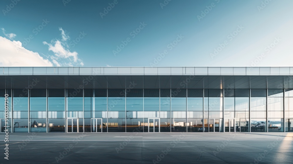 Exterior architecture of a modern airport terminal building Exterior architecture of a modern airport terminal building