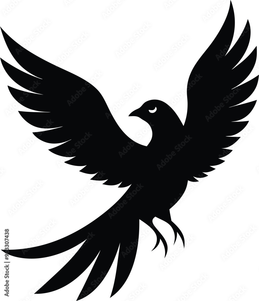 Obraz premium A Flying Bird Silhouette