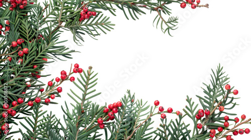 Winter Holly Branch with Berry on transparent background