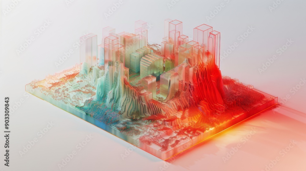 3D heat map with elevated regions - 1000 F 903309843 RoEQpbpEvszdkdC9KWa13gygwFzTIg3J 