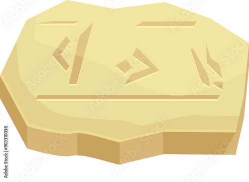 Weathered stone tablet bearing enigmatic carvings, hinting at the existence of a forgotten civilization