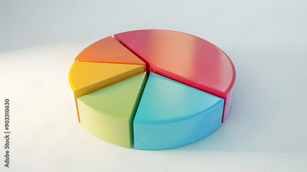 Fototapeta premium 3D pie chart showing market share distribution among key competitors in a business model.