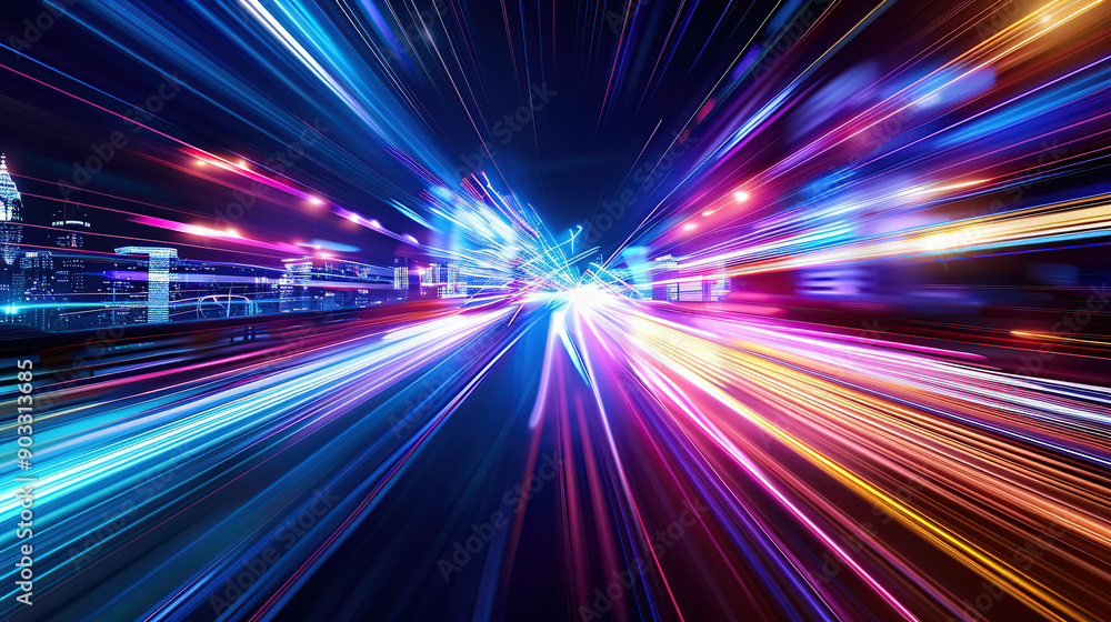 Abstract light speed background with colorful lights Abstract light speed background with colorful lights