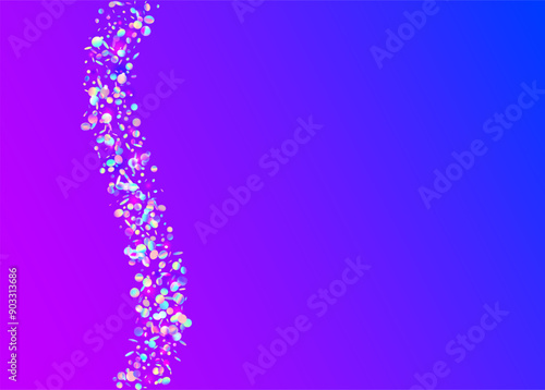 Carnaval Background. Disco Concept. Purple Laser Tinsel. Light Birthday Template. Festive Burst. Digital Dust. Cristal Ribbon. Transparent Effect. Blue Carnaval Background