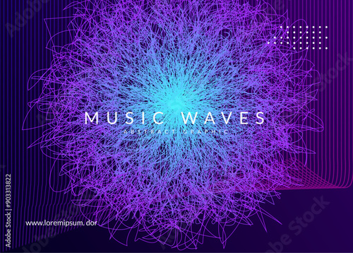 Dj Magazine. Trance Invite. Techno Flyer. Psychedelic Beat Illustration. Violet Dance Banner. Green Music Event. Party Electro Graphic. Pink Dj Magazine