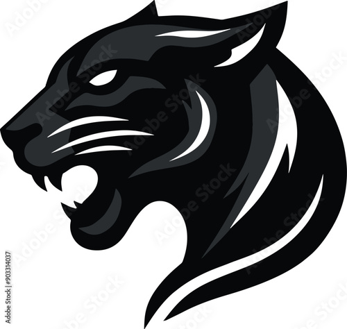 Black Jaguar Silhouette Logo Illustration