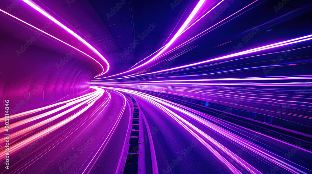 Purple tracks in the tunnel Purple tracks in the tunnel