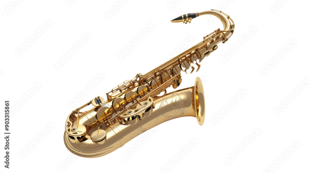 Obraz premium Saxophone on transparent background 