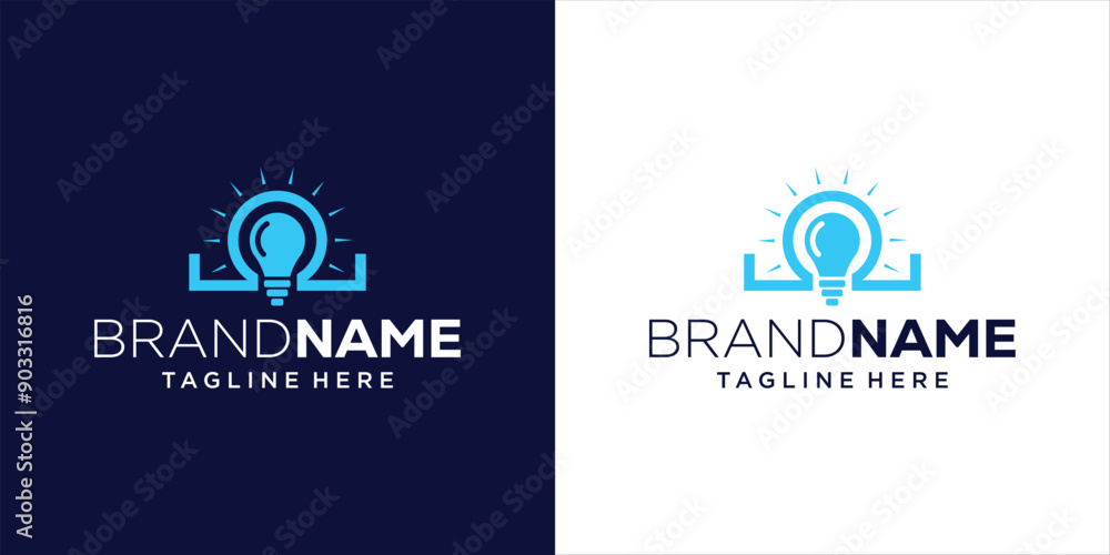 Naklejka premium Creative Logo Design Lamp and Omega, Design Inspiration, Illustration, Vector