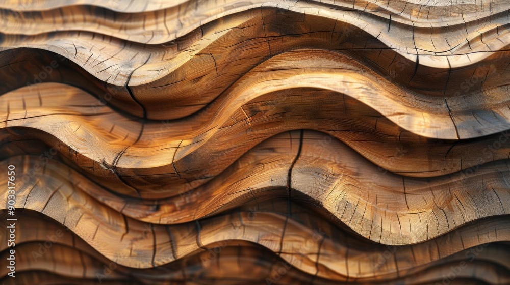 Abstract wooden background with wave-like pattern Abstract wooden background with wave-like pattern