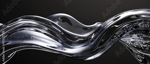 Abstract glass wave on a background look like as liquid. Beautiful modern abstract background 