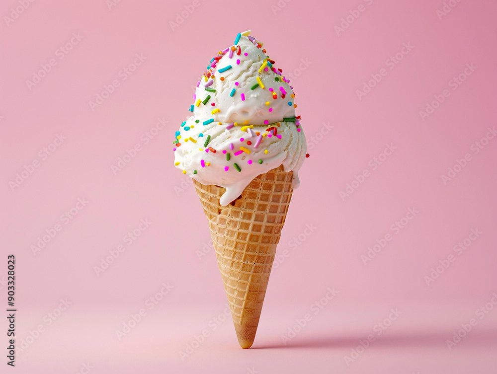 Assorted Ice Cream Cones with Vanilla, Chocolate, and Strawberry Flavors Assorted Ice Cream Cones with Vanilla, Chocolate, and Strawberry Flavors