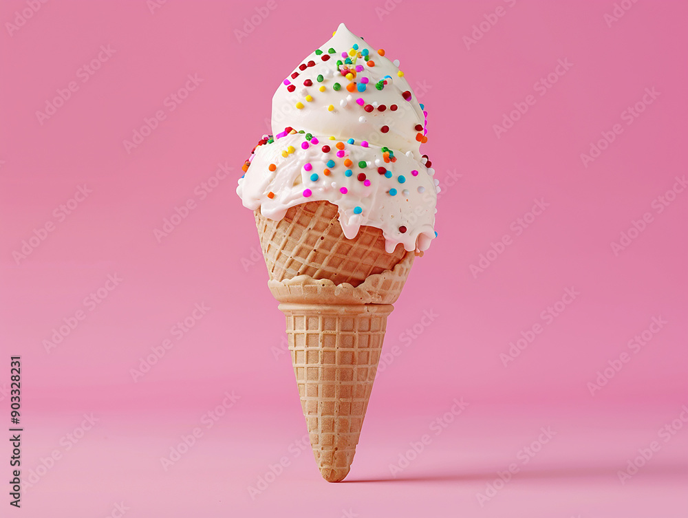Assorted Ice Cream Cones with Vanilla, Chocolate, and Strawberry Flavors Assorted Ice Cream Cones with Vanilla, Chocolate, and Strawberry Flavors