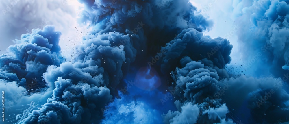 A blue smoke explosion. Beautiful abstract background A blue smoke explosion. Beautiful abstract background