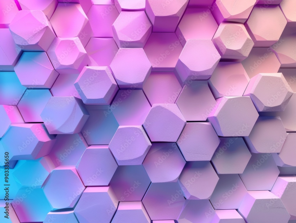 3D background with hexagons in a gradient color scheme and smooth transitions 3D background with hexagons in a gradient color scheme and smooth transitions