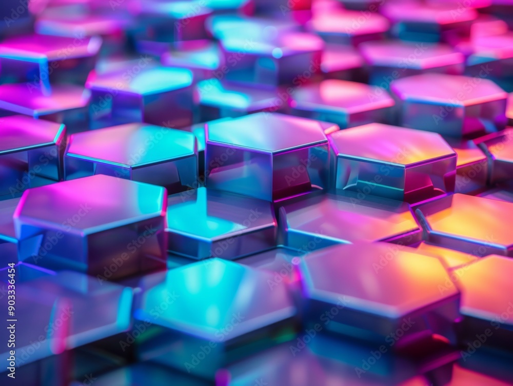 3D hexagon background with colorchanging effects and interactive visuals 3D hexagon background with colorchanging effects and interactive visuals