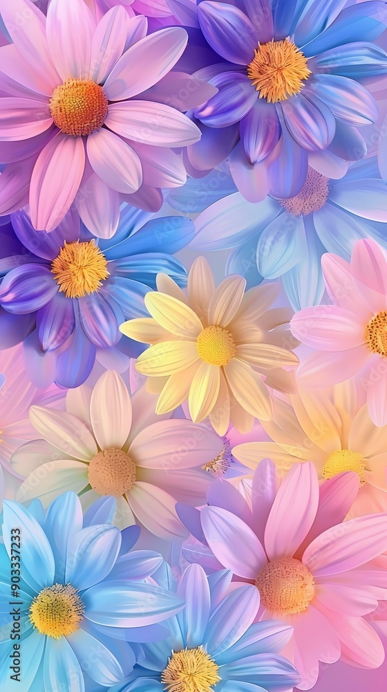 Bright and colorful pastel background with blooming flowers Bright and colorful pastel background with blooming flowers