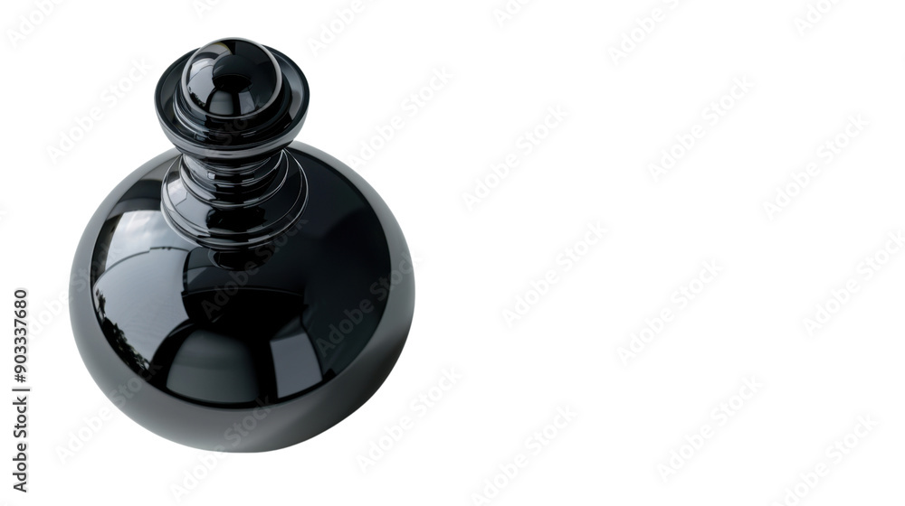 A black glass parfum bottle on transparent background A black glass parfum bottle on transparent background