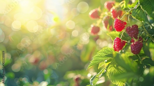 Wallpaper Mural Ripe Raspberries in the Sunlight Torontodigital.ca