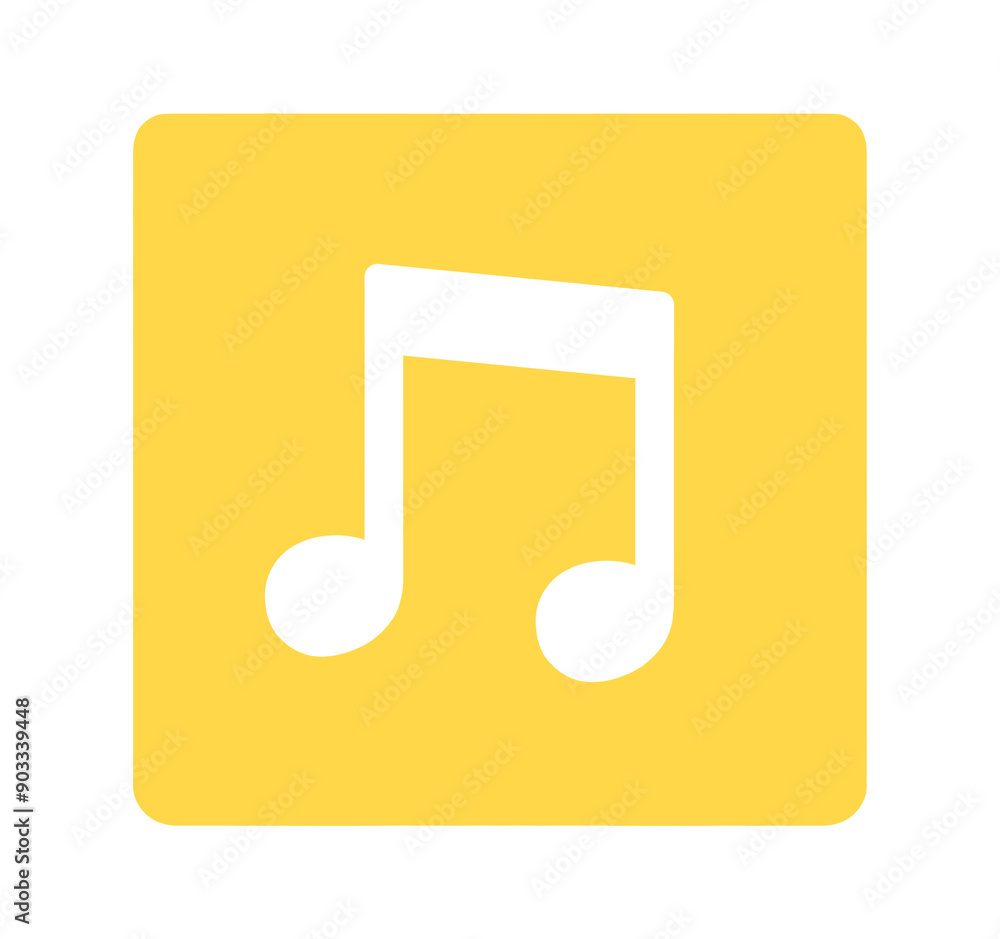 シンプルな黄色の音符マーク シンプルな黄色の音符マーク