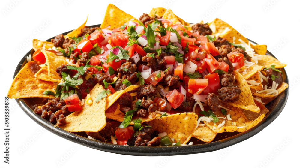 Nachos Mexican chips on transparent background Nachos Mexican chips on transparent background