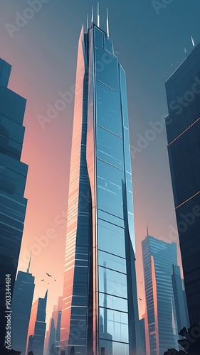 Sleek futuristic skyscraper capture towering skyscra photo