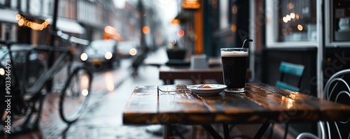 Illustrate a moment of solitude and reflection in a quiet cafe corner © nitiroj