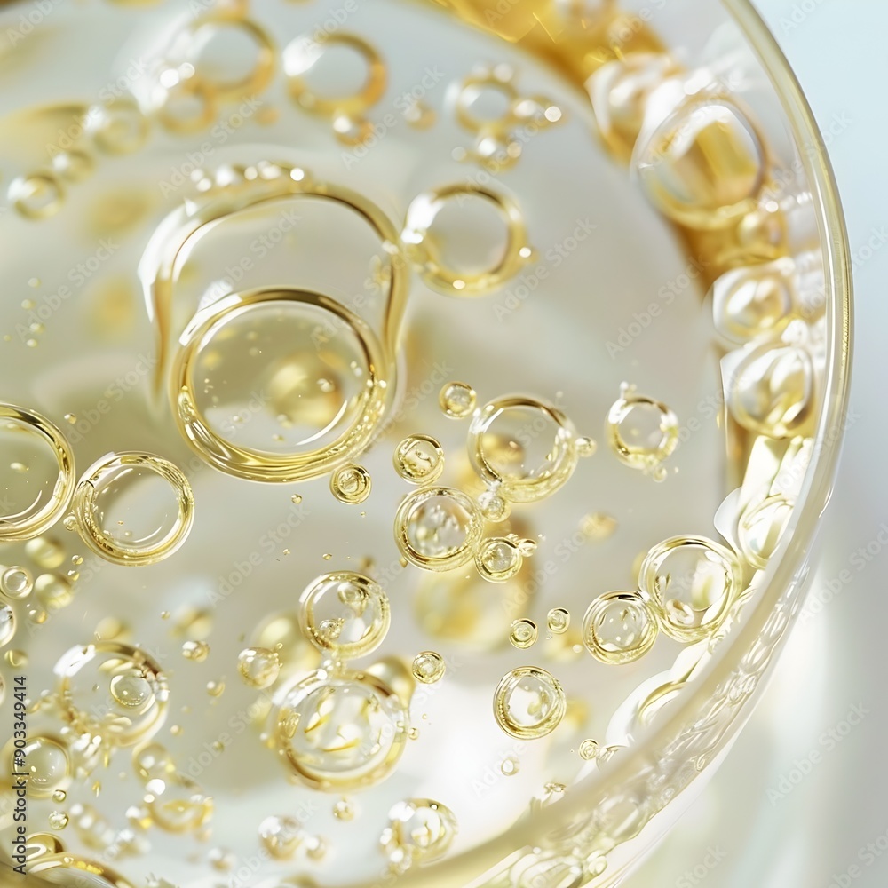 Skin Care Product Closeup: Fresh Golden Water Drops Radiating Vitality and Purity Skin Care Product Closeup: Fresh Golden Water Drops Radiating Vitality and Purity