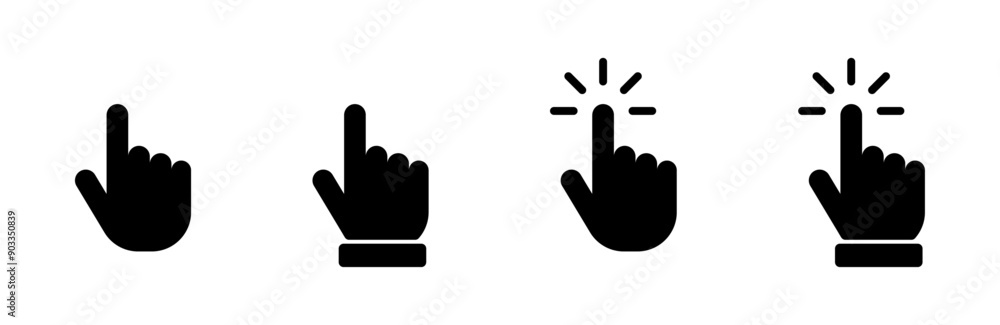 Obraz premium Hand cursor icon set