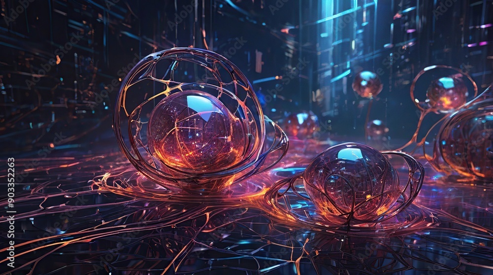 Obraz premium background with glowing lights