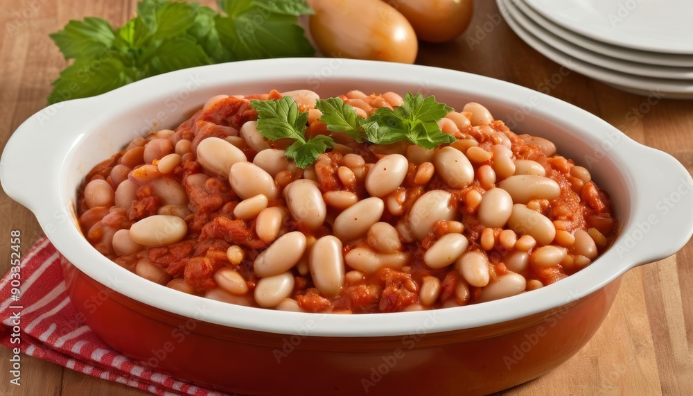 Delicious baked beans ready to serve Delicious baked beans ready to serve