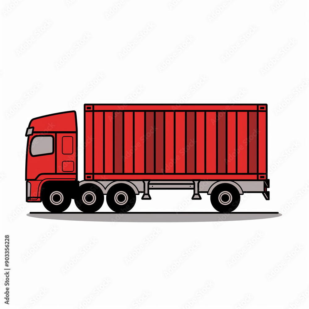 illustration of red truck isolated on white background illustration of red truck isolated on white background