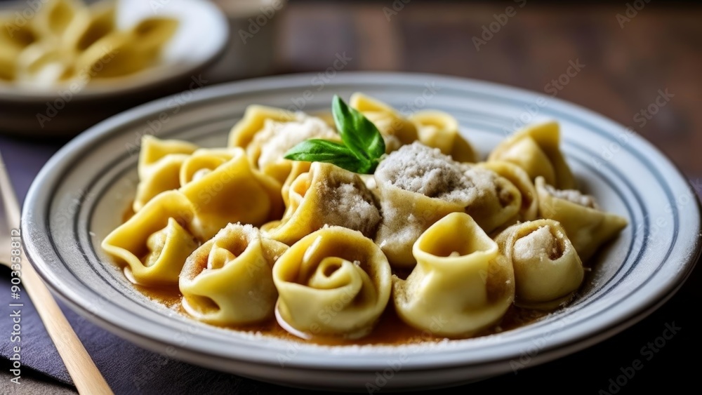 Delicious pasta dish with a twist of fresh basil Delicious pasta dish with a twist of fresh basil