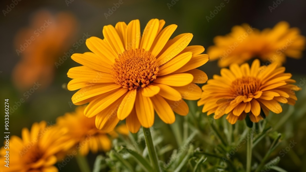 Bright and cheerful yellow flowers in bloom Bright and cheerful yellow flowers in bloom