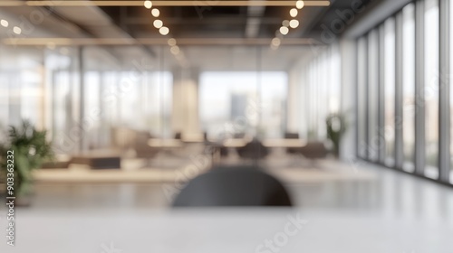 Show off a contemporary office space - blured interior background for your presentation, copy space