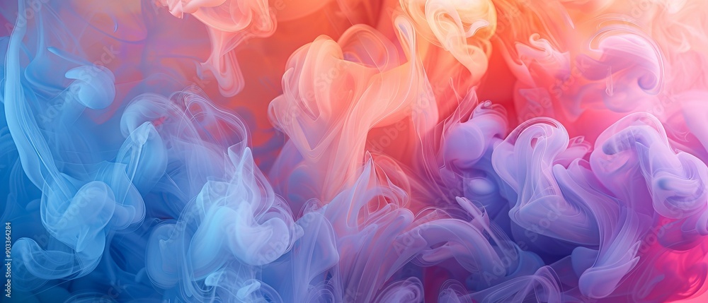 background smoke of a colored floating liquid in the trend colors pink, orange, blue and violet background smoke of a colored floating liquid in the trend colors pink, orange, blue and violet