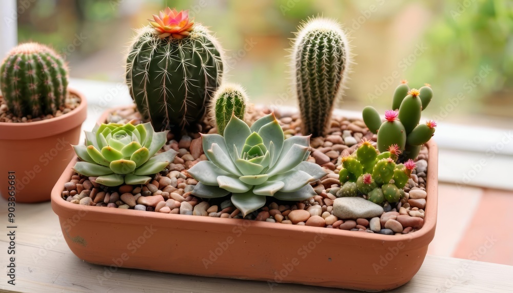 Bright and Beautiful A Cactus Garden in a Pot Bright and Beautiful A Cactus Garden in a Pot