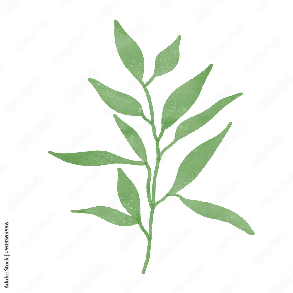 Green leaves watercolor isolated on white background
Green leaves watercolor isolated on white background
