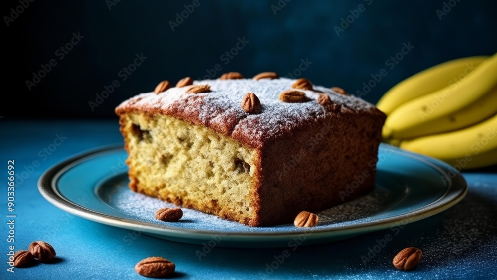 Deliciously moist banana bread with a hint of almond crunch Deliciously moist banana bread with a hint of almond crunch